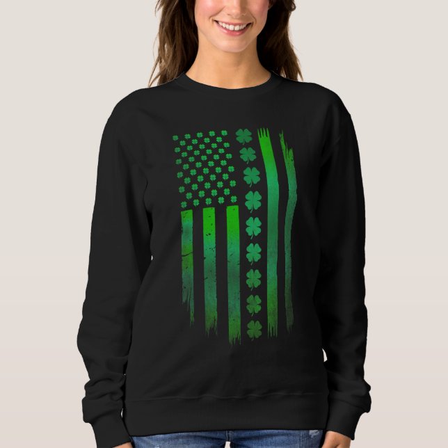 Irish American flag Shamrock Stripes Cool Ireland  Sweatshirt (Vorderseite)