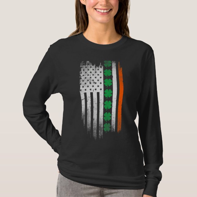Irish American flag Shamrock Stripes Cool Ireland  T-Shirt (Vorderseite)