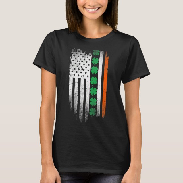 Irish American flag Shamrock Stripes Cool Ireland  T-Shirt (Vorderseite)