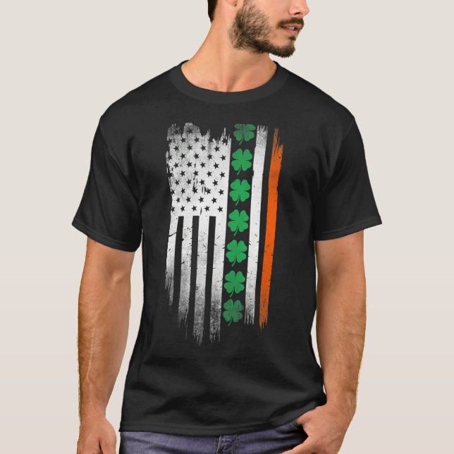 Irish American flag Shamrock Stripes Cool Ireland  T-Shirt (Vorderseite)