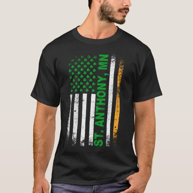 Irish American Flag St. Anthony, MN T-Shirt (Vorderseite)