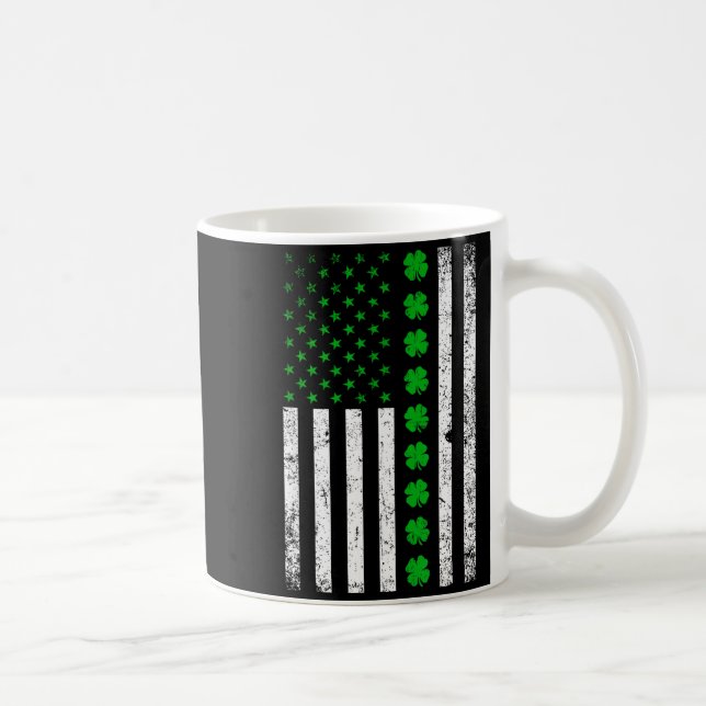 Irish American Flag St. Patrick's Day Shamrock  Kaffeetasse (Rechts)