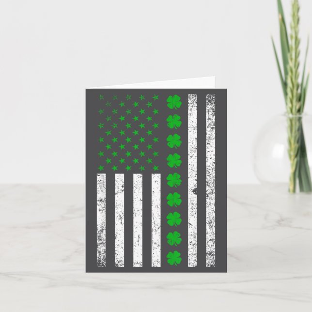 Irish American Flag St. Patrick's Day Shamrock  Karte (Vorderseite)