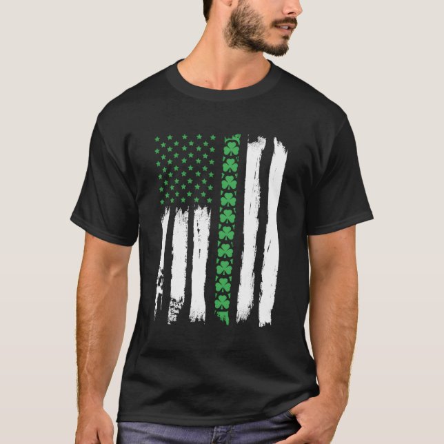 Irish American Flag St Patrick's Day T-Shirt (Vorderseite)