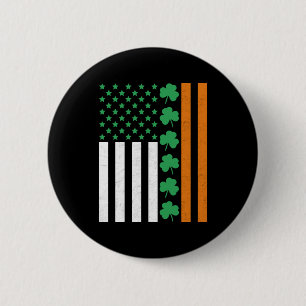 Irish American Flag St Pattys St Patricks Paddys Button