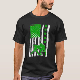 Irish American Flag Wrestling St Patrick's Day T-Shirt