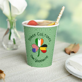Irish American Flags Kleeblatt Personalisiert Pappbecher