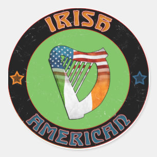Irish American Harp Stickers
