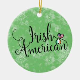 Irish American Hearts Christmas Tree Ornament