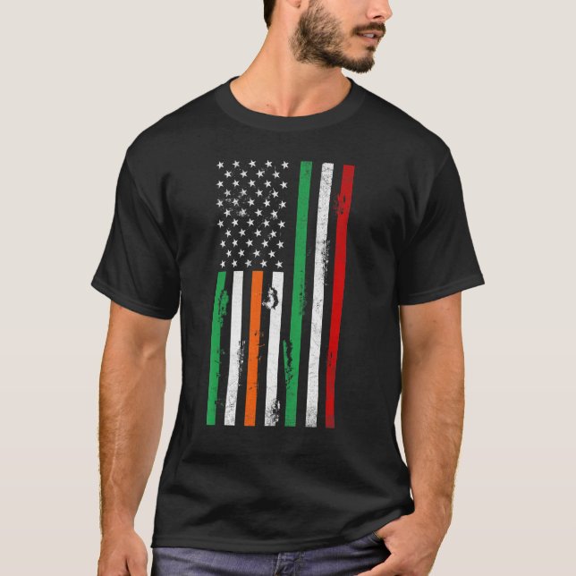 Irish American Italy flag Patrick's day cool Irela T-Shirt (Vorderseite)