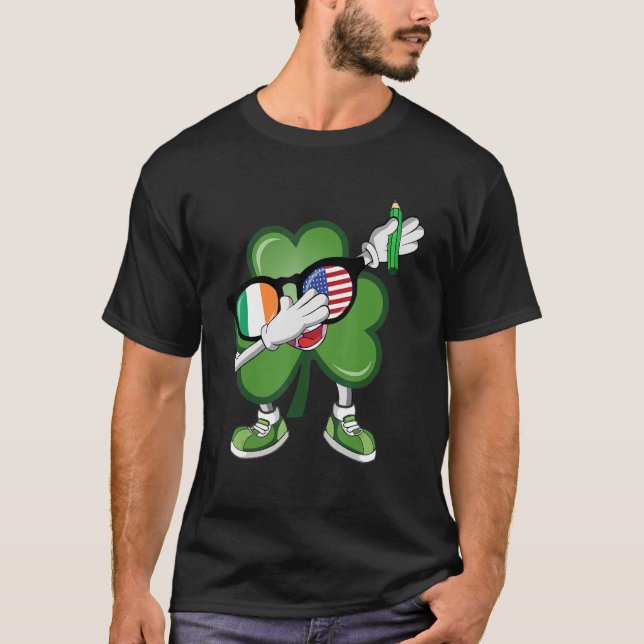 Irish American Kleeblatt St Patrick's Day Kids Tea T-Shirt (Vorderseite)
