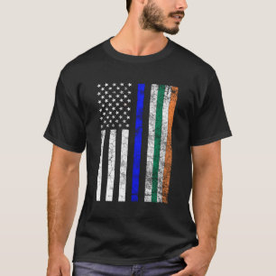 Irish American Police Polizist Flag St Patrick's D T-Shirt