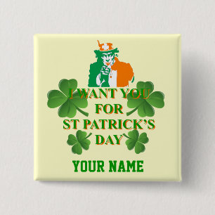 Irish American St Patrick's Day Button