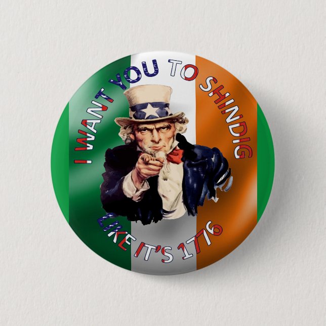 Irish American Uncle Sam Celebration Shindig Button (Vorderseite)
