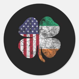 Irish-amerikanische Flagge Irland-Flagge St. Patri Runder Aufkleber