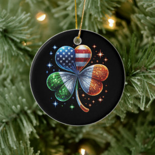 Irish-amerikanische Flagge ST. PATRICK'S DAY Keramik Ornament