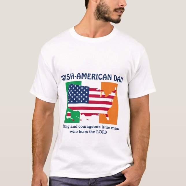 IRISH AMERIKANISCHER VATER Starker mutiger Persona T-Shirt (Vorderseite)