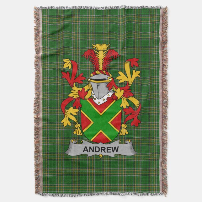 Irish Andrew Coat of Arms Familienwappen Irland Decke (Vorderseite Vertikal)