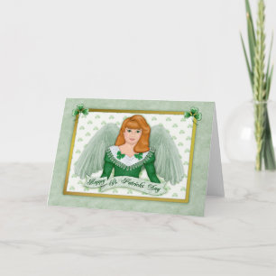 Irish Angel & Banner - Blank Inside Karte