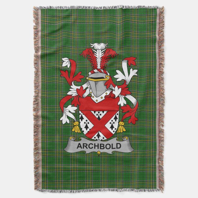 Irish Archfold Coat of Arms Familienwappen Irland Decke (Vorderseite Vertikal)