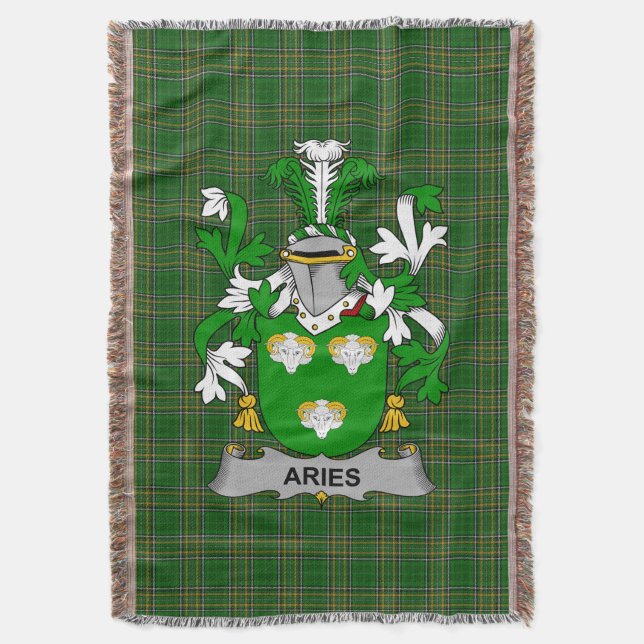 Irish Aries Coat of Arms Familienwappen Irland Decke (Vorderseite Vertikal)