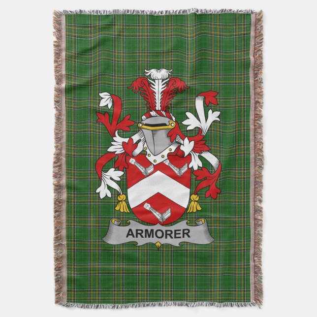 Irish Armorer Coat of Arms Familienwappen Irland Decke (Vorderseite Vertikal)