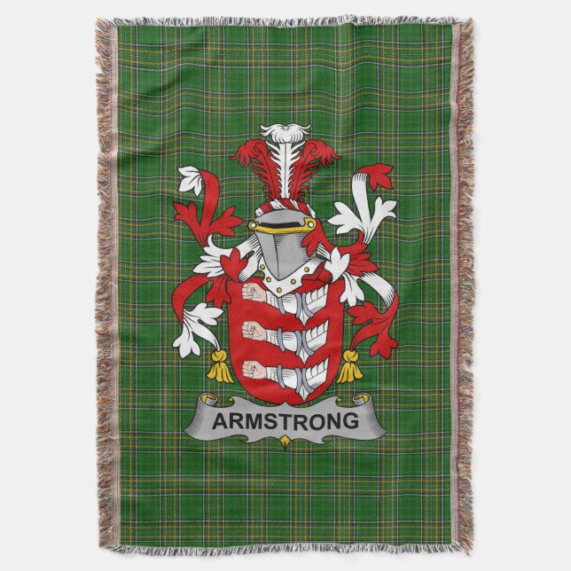 Irish Armstrong Coat of Arms Familienwappen Irland Decke (Vorderseite Vertikal)