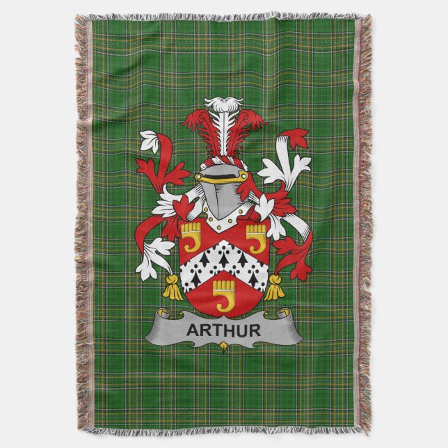 Irish Arthur Coat of Arms Familienwappen Irland Decke (Vorderseite Vertikal)