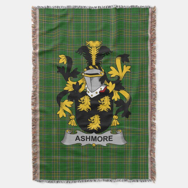 Irish Ashmore Coat of Arms Familienwappen Irland Decke (Vorderseite Vertikal)