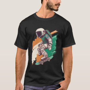 Irish Astronaut Skater Galaxy Skateboard Space Bo T-Shirt