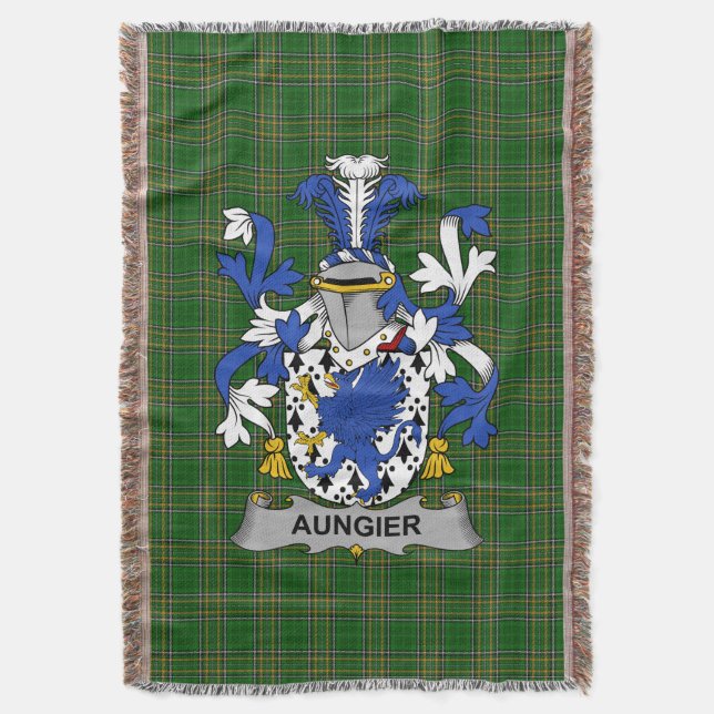 Irish Aungier Coat of Arms Familienwappen Irland Decke (Vorderseite Vertikal)