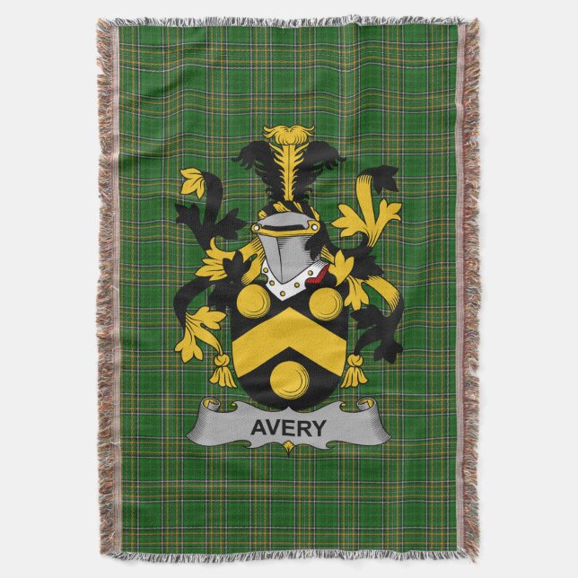 Irish Avery Coat of Arms Familienwappen Irland Decke (Vorderseite Vertikal)