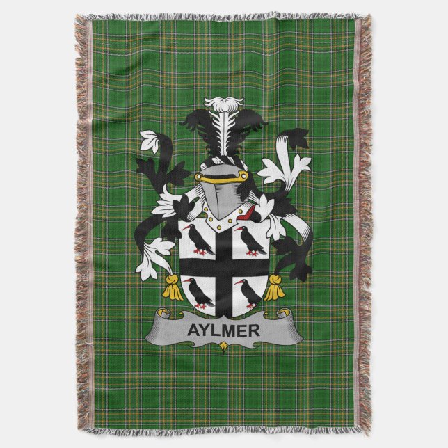 Irish Aylmer Coat of Arms Familienwappen Irland Decke (Vorderseite Vertikal)