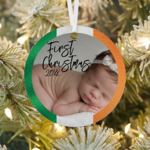 Irish Baby's First Christmas Ornament Aus Metall