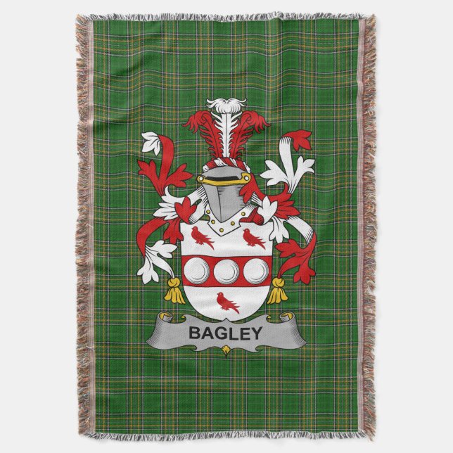 Irish Bagley oder Begley Coat of Arms Familienwapp Decke (Vorderseite Vertikal)
