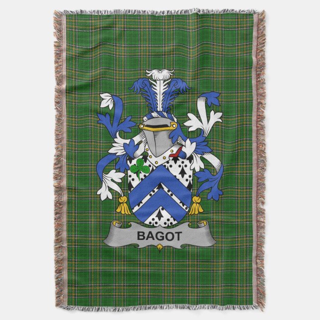 Irish Bagot Coat of Arms Familienwappen Irland Decke (Vorderseite Vertikal)