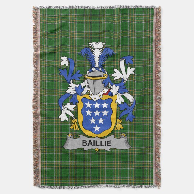 Irish Baillie Coat of Arms Familienwappen Irland Decke (Vorderseite Vertikal)