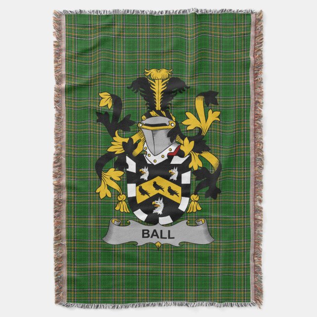 Irish Ball Coat of Arms Familienwappen Irland Decke (Vorderseite Vertikal)