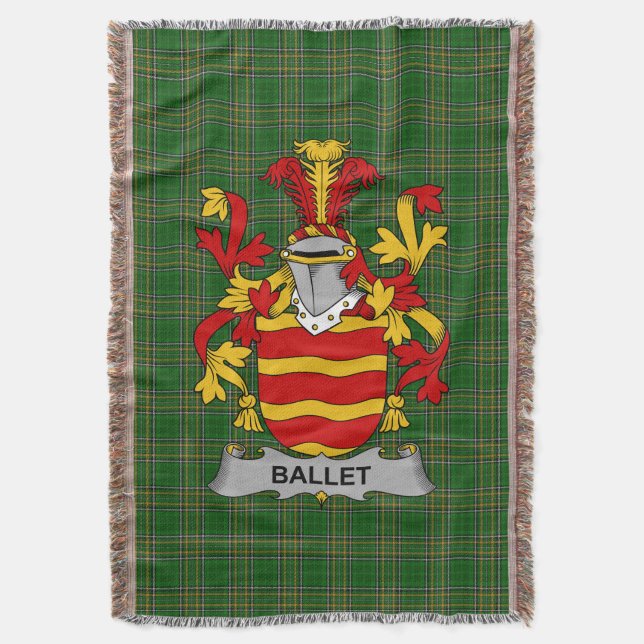 Irish Ballet Coat of Arms Familienwappen Irland Decke (Vorderseite Vertikal)