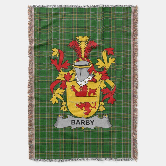 Irish Barby Coat of Arms Familienwappen Irland Decke (Vorderseite Vertikal)