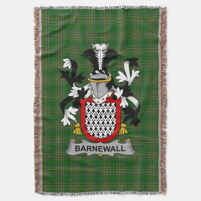 Irish Barnewall Coat of Arms Familienwappen Irland Decke (Vorderseite Vertikal)