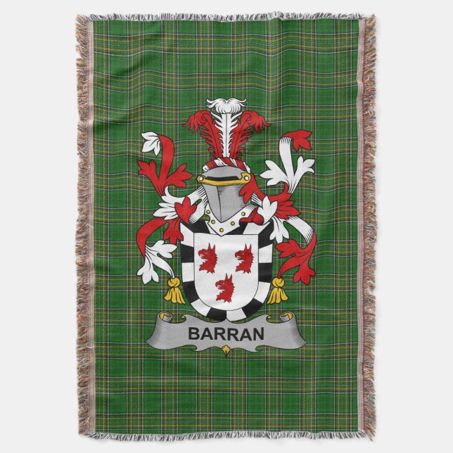 Irish Barran Coat of Arms Familienwappen Irland Decke (Vorderseite Vertikal)