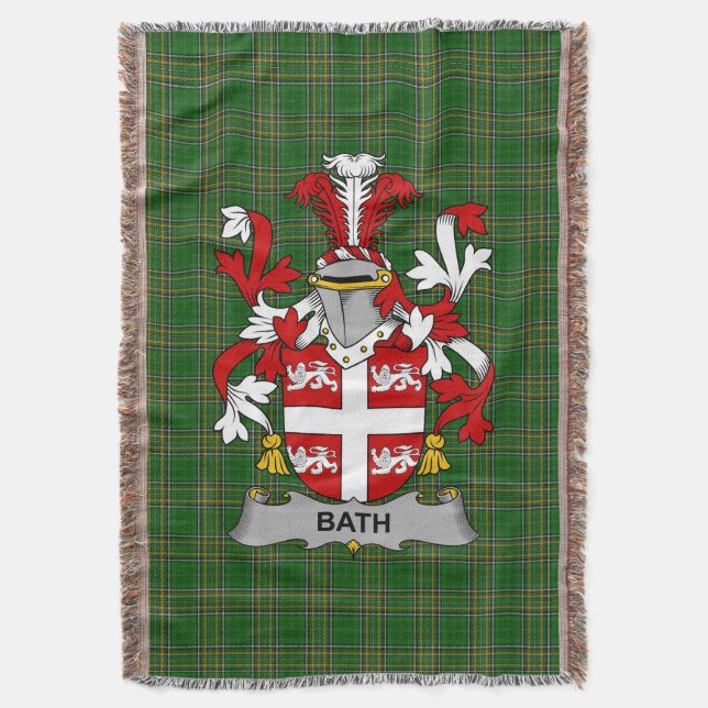 Irish Bath Coat of Arms Familienwappen Irland Decke (Vorderseite Vertikal)