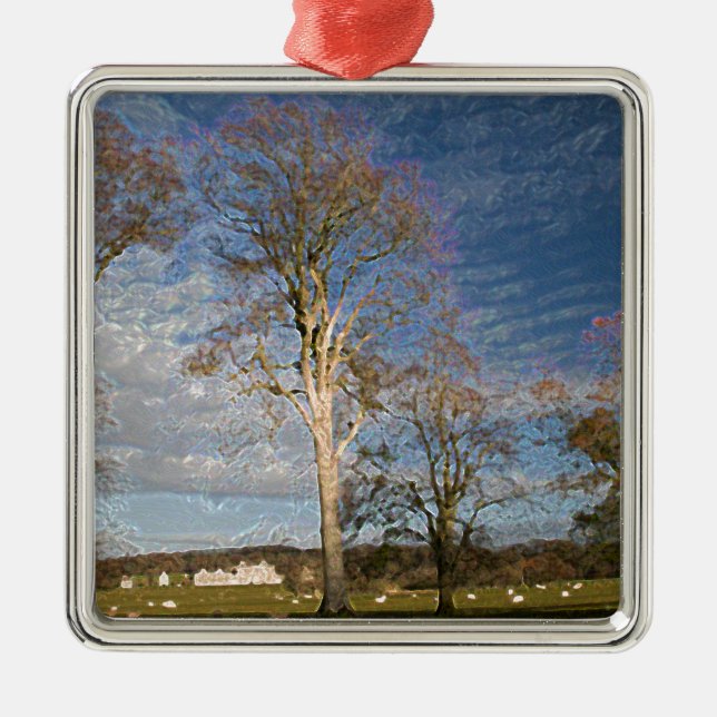 Irish Beech Trees Ornament Aus Metall (Vorne)