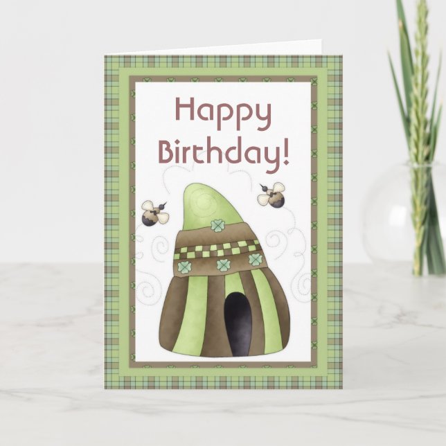 Irish Beehive Happy März Birthday Card Karte (Vorderseite)