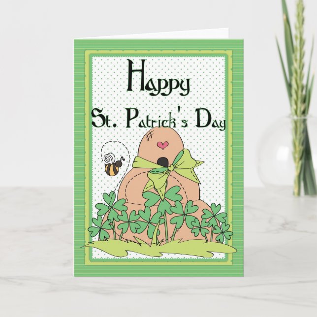 Irish Beehive w Bies Happy St. Patrick's Day Card Karte (Vorderseite)