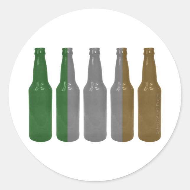 Irish Beer Bottles Runder Aufkleber (Vorderseite)