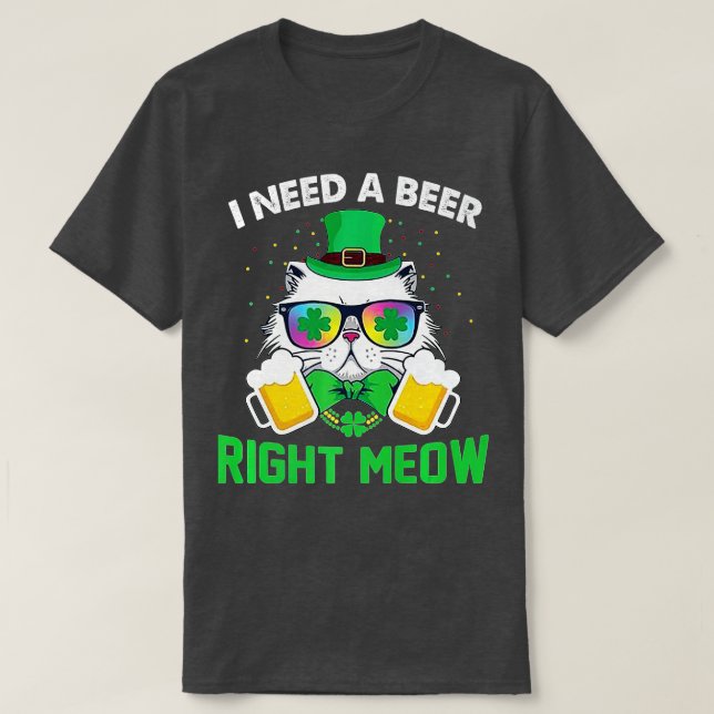 Irish Beer Cat St Patricks Day Drink lustig Pre T-Shirt (Design vorne)