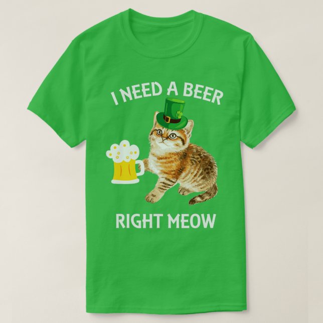 Irish Beer Cat St Patricks Day Drinks s Geschenk T-Shirt (Design vorne)