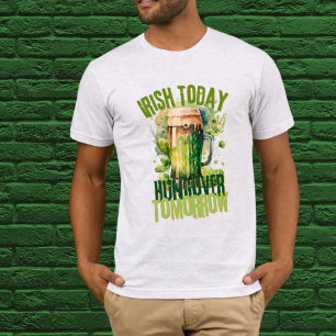 Irish Beer Grunge Clover Funny St Patrick Day Mens T-Shirt